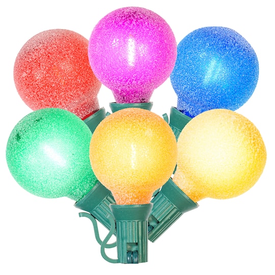 Vickerman 12ct. Multicolor G40 Iced LED String Light Set in Green | 12 ft | Michaels®